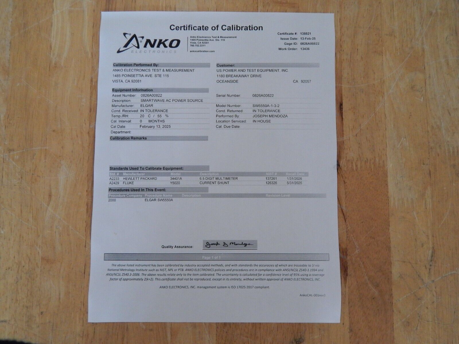 Elgar Ametek SW5550A Smart Wave AC Power Source 5550VA Elgar Ametek SW5550A Smart Wave AC Power Source 5550VA